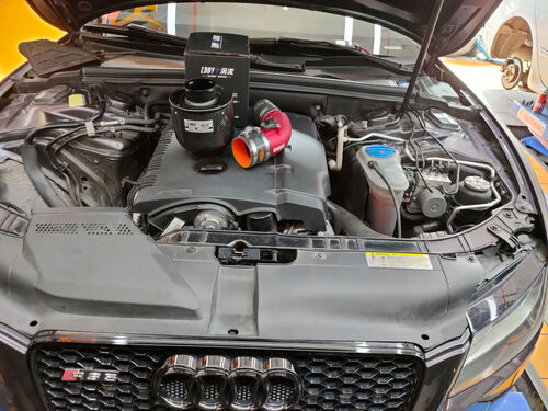 τελευταία εταιρεία περί 2011 Audi A5 2.0T Upgrade EDDYSTAR Carbon Fiber Atomic Intake Kit ✨ Power Awakened